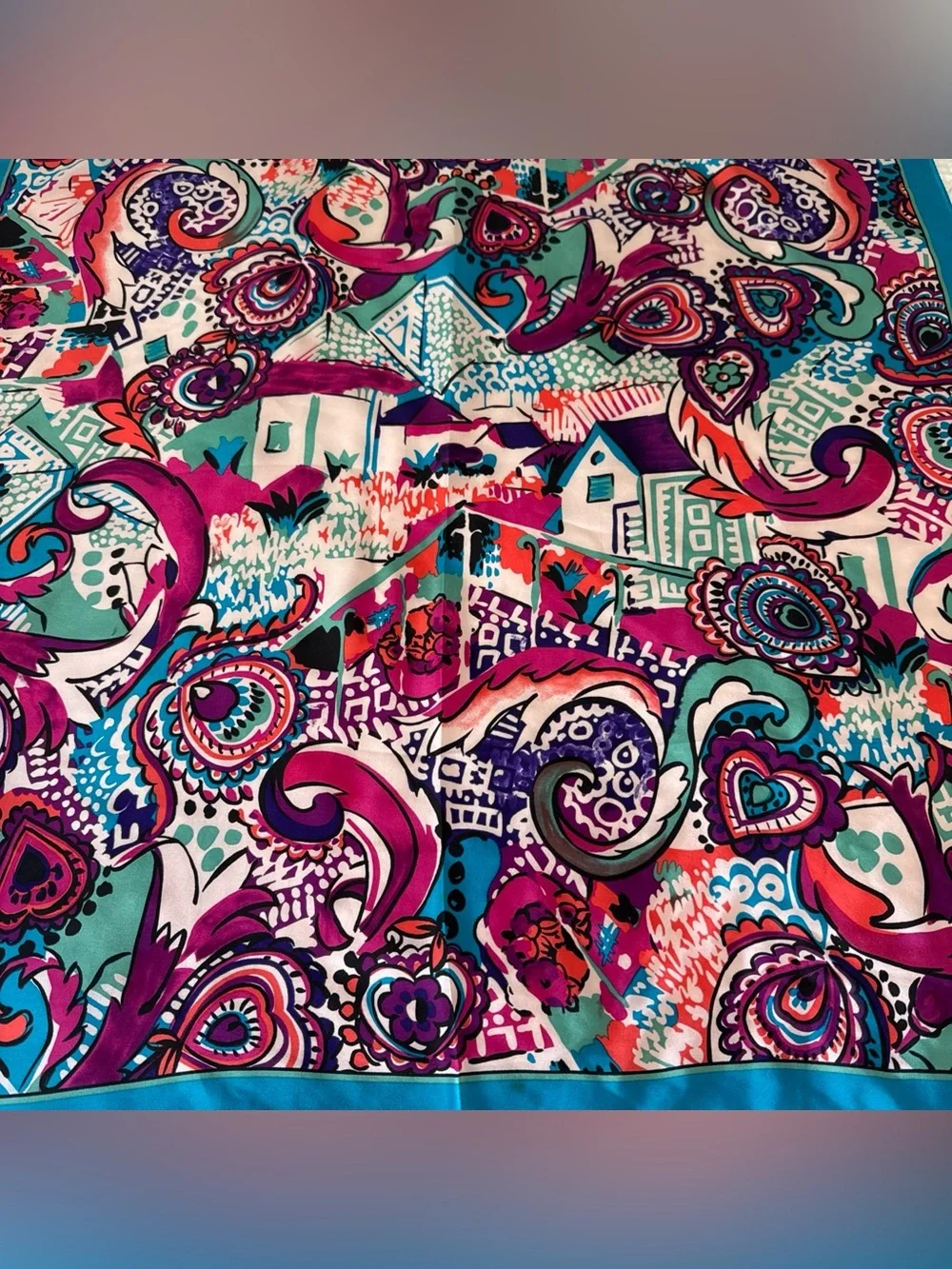 VTG Carole Little Silk Square Scarf 30